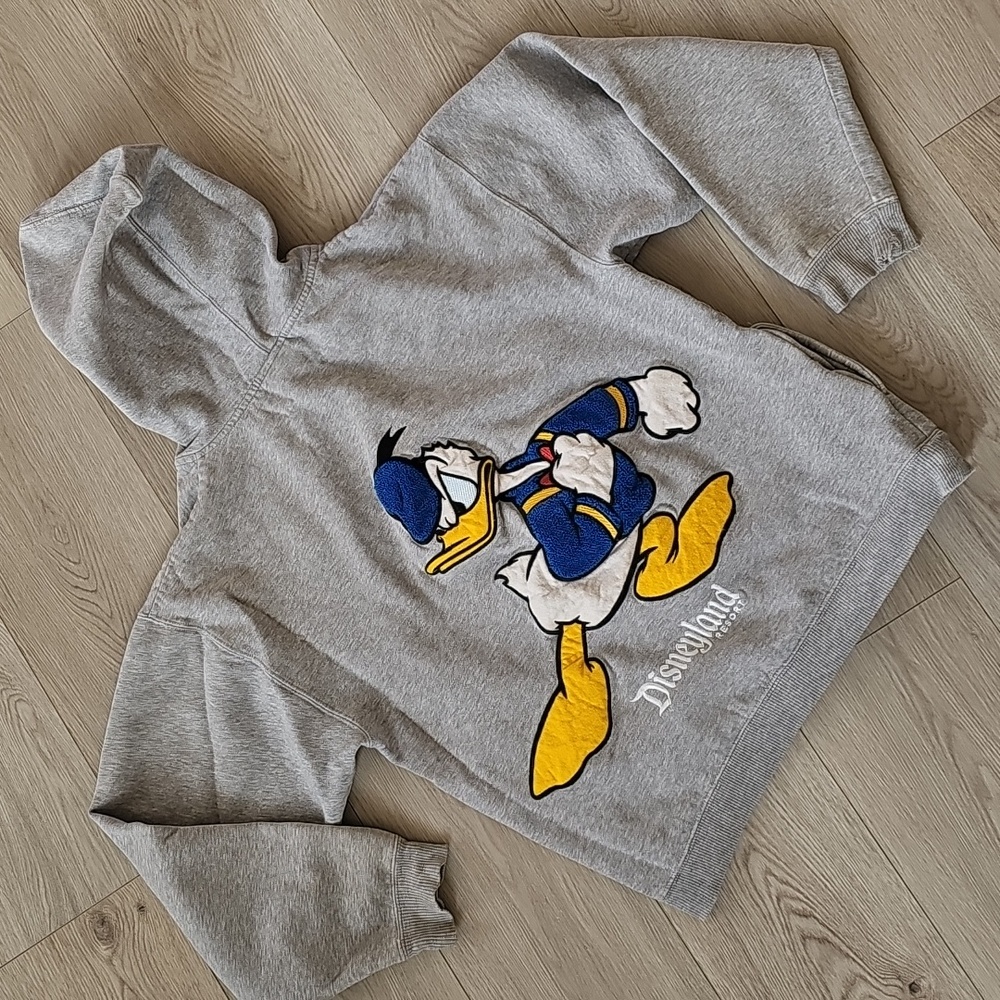 Y2K Disneyland Resort Donald Duck Zipup Hoodie Sweater, Small *Wear - Read